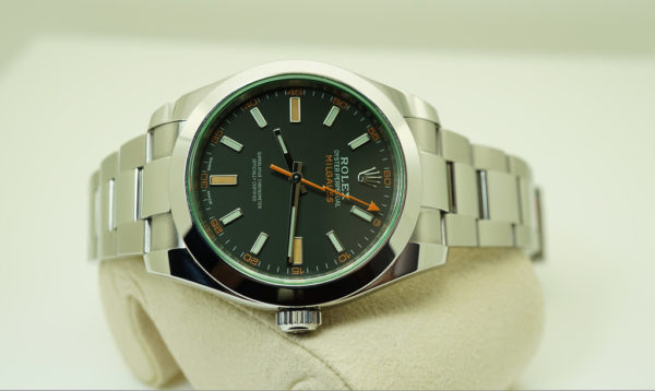 Rolex 116400GV MILGAUSS GREEN CRYSTAL BLACK DIAL RANDOM SERIAL 2020 WARRANTY FULL SET