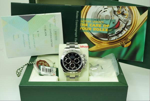 MINT Rolex 116520 DAYTONA SS BLACK DIAL Z SERIAL UNPOLISHED COMPLETE SET