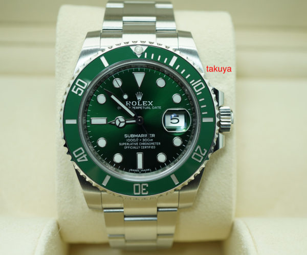 Rolex 116610LV SUBMARINER HULK CERAMIC GREEN DIAL RANDOM 2017 WARRANTY FULL SET