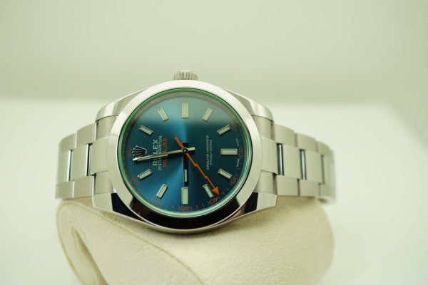 Rolex 116400GV MILGAUSS Z-BLUE DIAL RANDOM SERIAL 2019 WARRANTY FULL SET