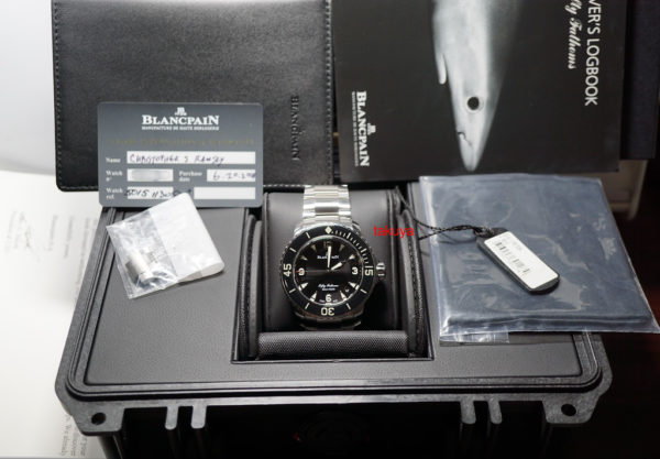 Blancpain FIFTY FATHOMS AUTOMATIC BLACK DIAL STEEL BRACELET 45MM COMPLETE SET