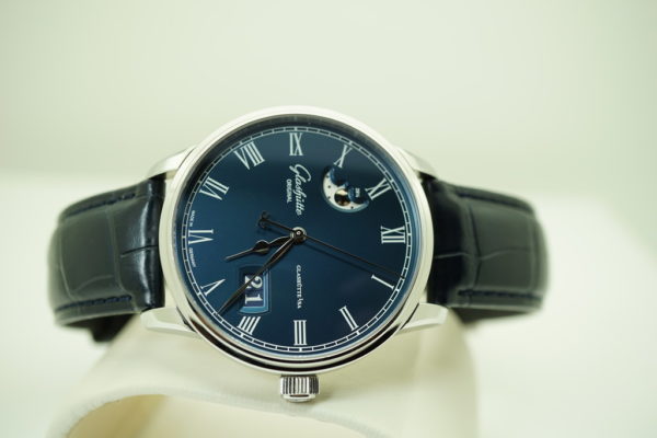 Glashutte ORIGINAL SENATOR PANORAMA DATE MOON PHASE BLUE DIAL 40MM COMPLETE SET