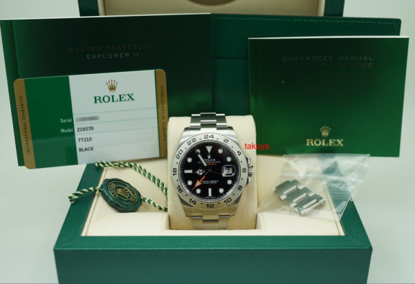 LIKE NEW Rolex 216570 EXPLORER II 42MM BLACK DIAL RANDOM SERIAL WARRANTY FULL SET