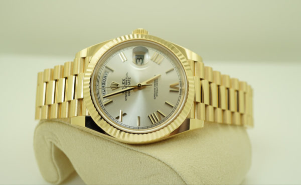 Rolex 228238 DAY DATE 40MM YELLOW GOLD ROMAN SILVER DIAL 2018 WARRANTY FULL SET - Image 10