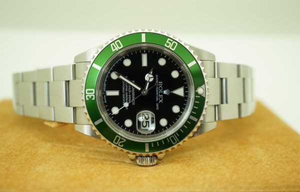 Rolex 16610LV KERMIT GREEN SUBMARINER FLAT 4 MARK 1 DIAL F SERIAL 2003 FULL SET - Image 12