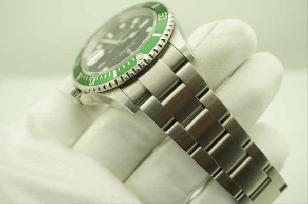 Rolex 16610LV KERMIT GREEN SUBMARINER FLAT 4 MARK 1 DIAL F SERIAL 2003 FULL SET - Image 7
