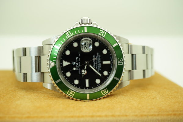 Rolex 16610LV KERMIT GREEN SUBMARINER FLAT 4 MARK 1 DIAL F SERIAL 2003 FULL SET - Image 13