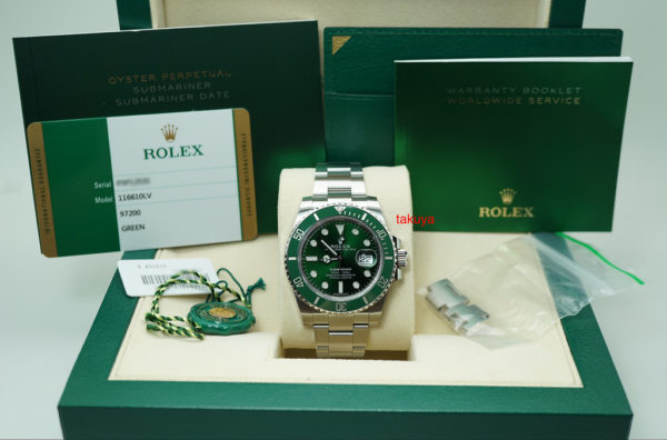 Rolex 116610LV SUBMARINER CERAMIC GREEN HULK RANDOM 2018 WARRANTY COMPLETE SET - Image 2