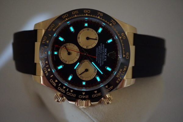Rolex 116518LN YELLOW GOLD DAYTONA PAUL NEWMAN DIAL CERAMIC BEZEL OYSTERFLEX FULL SET - Image 9
