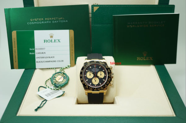 Rolex 116518LN YELLOW GOLD DAYTONA PAUL NEWMAN DIAL CERAMIC BEZEL OYSTERFLEX FULL SET - Image 2