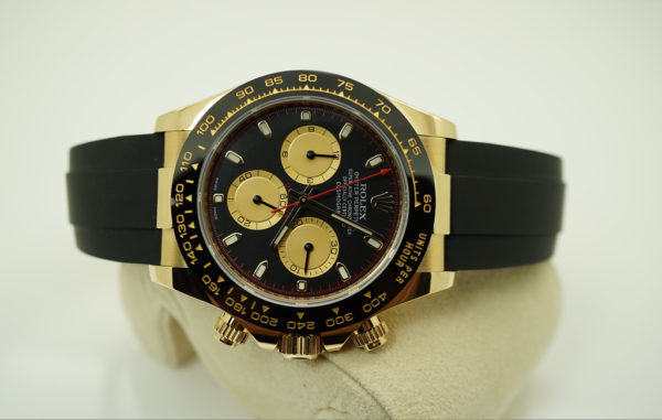 Rolex 116518LN YELLOW GOLD DAYTONA PAUL NEWMAN DIAL CERAMIC BEZEL OYSTERFLEX FULL SET - Image 7