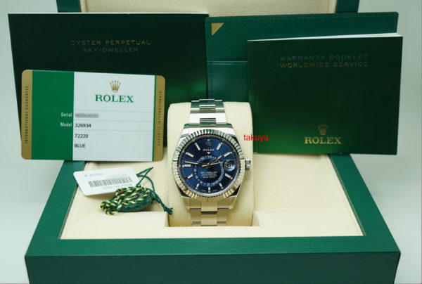 Rolex 326934 SKY-DWELLER STAINLESS STEEL BLUE DIAL 2019 WARRANTY FULL SET - Image 2