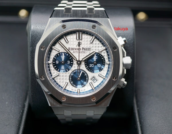Audemars PIGUET ROYAL OAK CHRONOGRAPH 26315ST BLUE SILVER DIAL 38MM COMPLETE SET