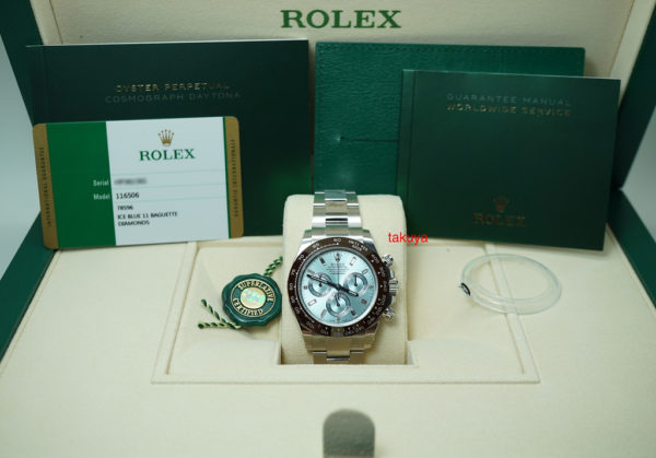 BRAND NEW Rolex 116506 PLATINUM DAYTONA ICE BLUE BAGUETTE DIAMONDS DIAL 2020 FULL SET - Image 2