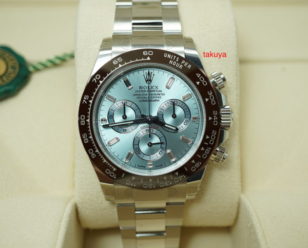 BRAND NEW Rolex 116506 PLATINUM DAYTONA ICE BLUE BAGUETTE DIAMONDS DIAL 2020 FULL SET