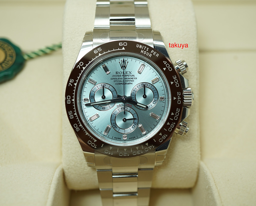 BRAND NEW Rolex 116506 PLATINUM DAYTONA ICE BLUE BAGUETTE DIAMONDS DIAL ...