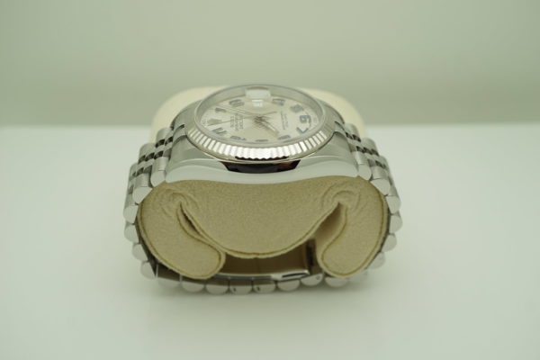 Rolex 116234 DATEJUST 36MM WHITE GOLD FLUTED BEZEL DECO DIAGONAL MOTIF ARABIC DIAL JUBILEE 2017 FULL SET - Image 4