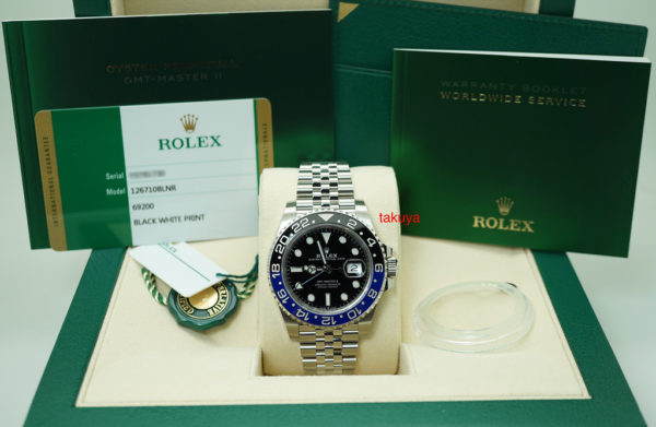 NEW Rolex 126710BLNR GMT MASTER II BLACK BLUE BEZEL JUBILEE BAND COMPLETE SET - Image 2