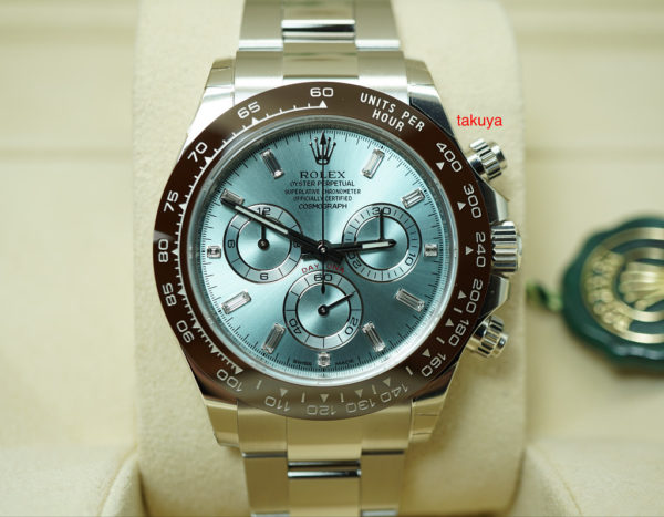 BRAND NEW Rolex 116506 PLATINUM DAYTONA ICE BLUE BAGUETTE DIAMONDS DIAL 2020 FULL SET