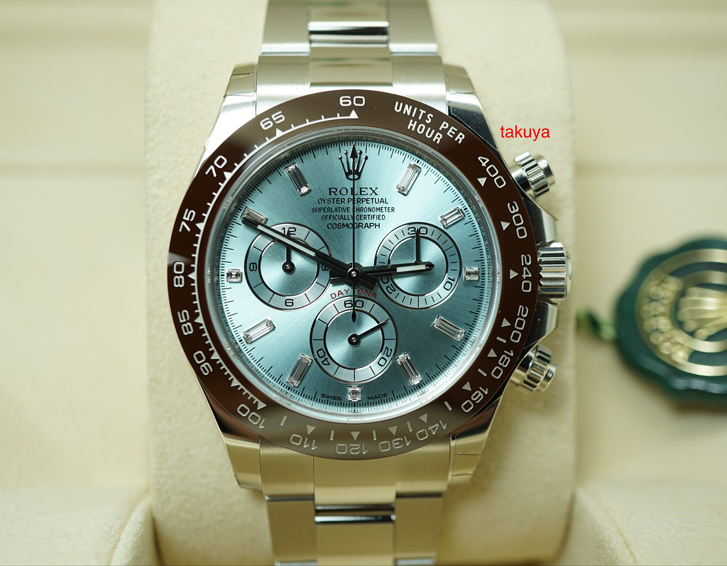 BRAND NEW Rolex 116506 PLATINUM DAYTONA ICE BLUE BAGUETTE DIAMONDS DIAL ...