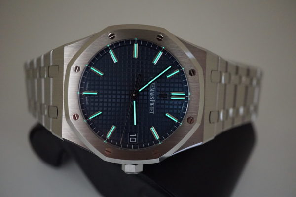MINT Audemars PIGUET ROYAL OAK 15500 BOUTIQUE BLUE DIAL 41MM WARRANTY FULL SET - Image 12