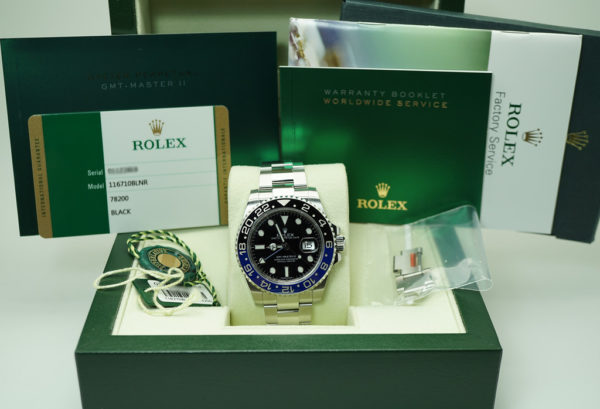 Rolex 116710BLNR GMT MASTER II BLACK BLUE BATMAN 2016 WARRANTY FULL SET - Image 2