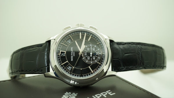 Patek PHILIPPE 5905P PLATINUM ANNUAL CALENDAR CHRONOGRAPH BLACK DIAL FULL SET - Image 10