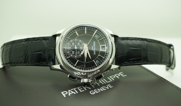 Patek PHILIPPE 5905P PLATINUM ANNUAL CALENDAR CHRONOGRAPH BLACK DIAL FULL SET - Image 9