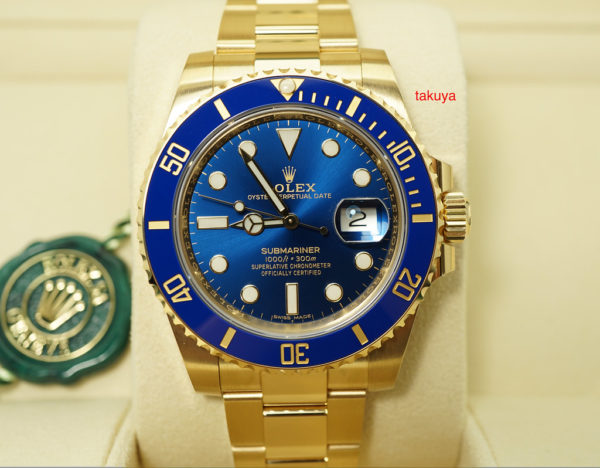 BRAND NEW Rolex 116618LB SUBMARINER YELLOW GOLD SUNBURST BLUE DIAL 2020 FULL SET