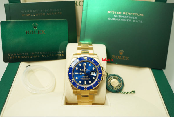 BRAND NEW Rolex 116618LB SUBMARINER YELLOW GOLD SUNBURST BLUE DIAL 2020 FULL SET - Image 2