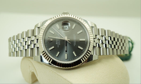 BRAND NEW Rolex 126334 DATEJUST 41 18K WG FLUTED BEZEL DARK RHODIUM DIAL JUBILEE 2020 FULL SET - Image 10