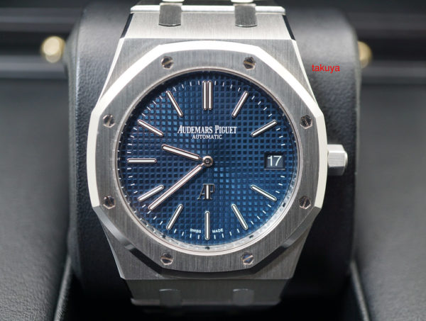 Audemars PIGUET ROYAL OAK JUMBO ULTRA THIN 15202ST BLUE DIAL WARRANTY FULL SET