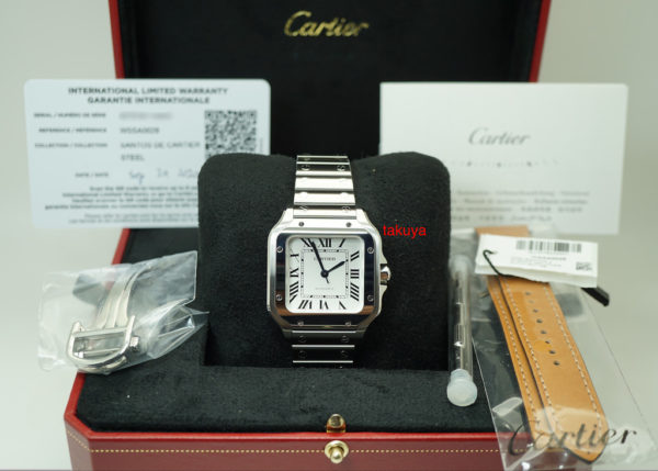 Cartier SANTOS DE CARTIER MEDIUM MODEL AUTOMATIC STEEL 2020 WARRANTY FULL SET - Image 2