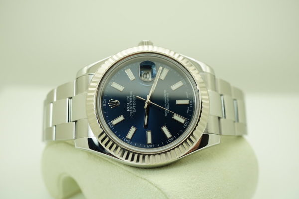 Rolex 116334 DATEJUST 2 FLUTED BEZEL BLUE STICKS DIAL RANDOM SERIAL FULL SET - Image 10