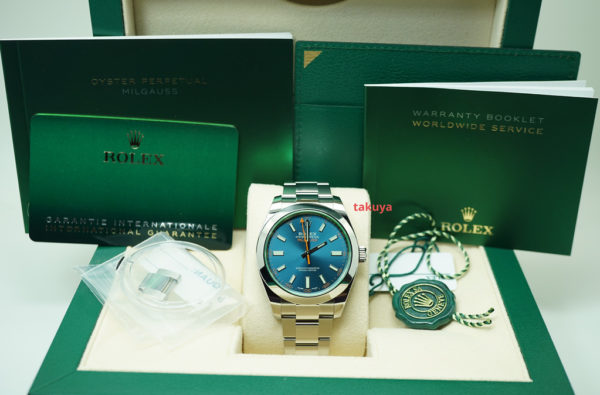 MINT Rolex 116400GV MILGAUSS Z BLUE DIAL RANDOM SERIAL 2020 WARRANTY FULL SET - Image 2