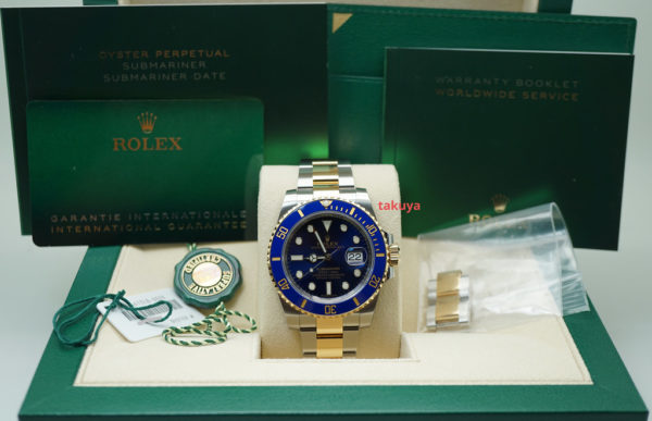 MINT Rolex 116613LB SUBMARINER 2 TONE SUNBURST BLUE DIAL 2020 WARRANTY FULL SET - Image 2
