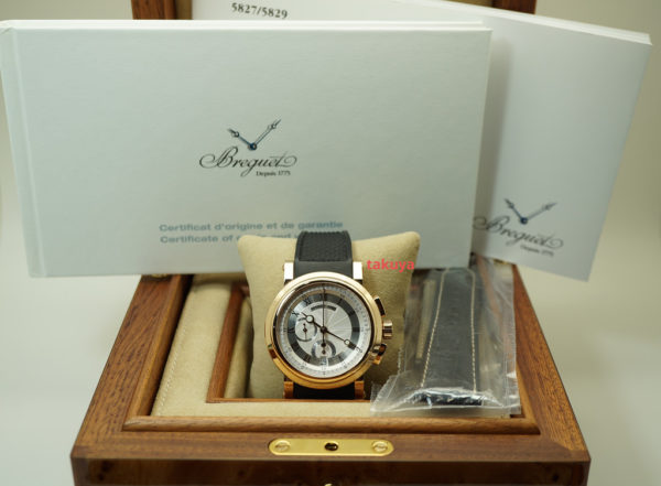 BRAND NEW Breguet MARINE CHRONOGRAPH 5827 ROSE GOLD SILVER DIAL 42MM 2020 FULL SET - Image 2