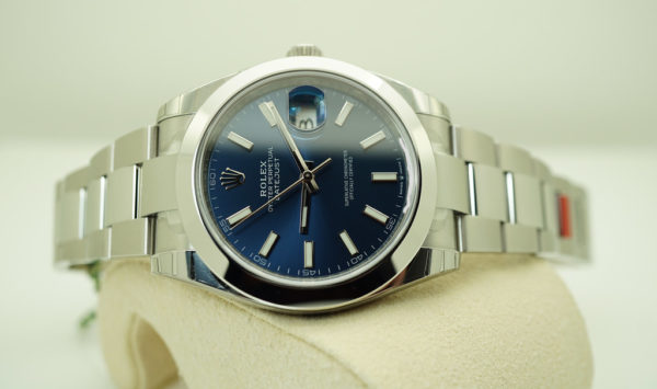 BRAND NEW Rolex 126300 DATEJUST 41 BLUE STICK DIAL OYSTER BAND 2020 FULL SET - Image 10