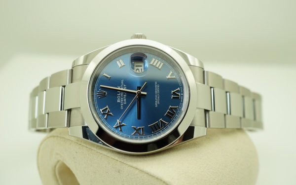 BRAND NEW Rolex 126300 DATEJUST 41 BLUE ROMAN DIAL OYSTER BAND 2020 FULL SET - Image 10