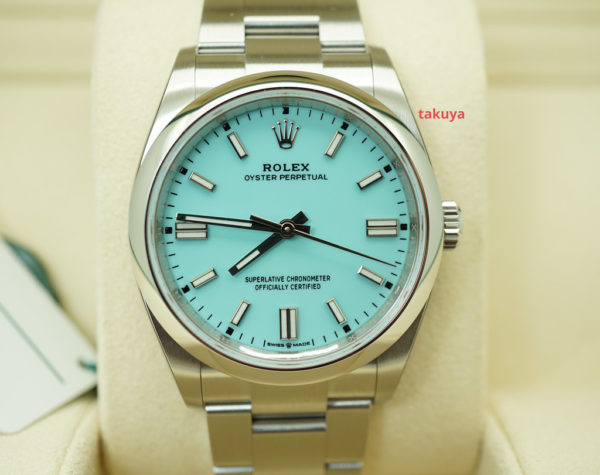 BRAND NEW Rolex 126000 OYSTER PERPETUAL TURQUOISE TIFFANY BLUE DIAL 2020 FULL SET