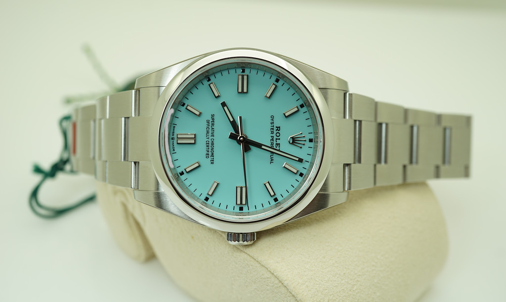 BRAND NEW Rolex 126000 OYSTER PERPETUAL TURQUOISE TIFFANY BLUE DIAL ...
