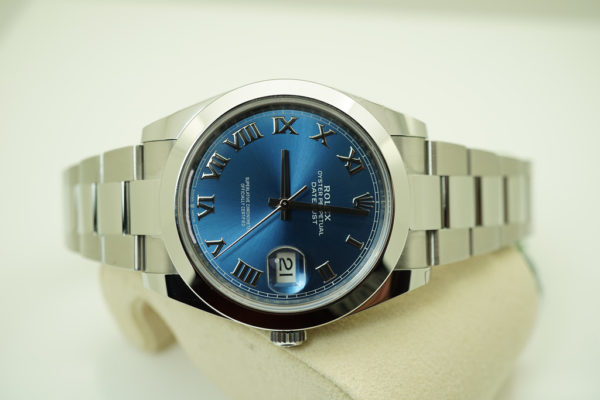 BRAND NEW Rolex 126300 DATEJUST 41 BLUE ROMAN DIAL OYSTER BAND 2020 FULL SET - Image 9