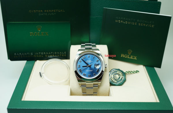 BRAND NEW Rolex 126300 DATEJUST 41 BLUE ROMAN DIAL OYSTER BAND 2020 FULL SET - Image 2