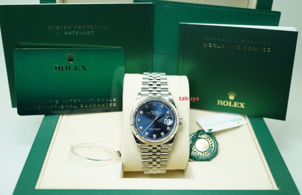 BRAND NEW Rolex 126234 DATEJUST FLUTED BEZEL BLUE DIAMOND DIAL JUBILEE 2020 FULL SET - Image 2