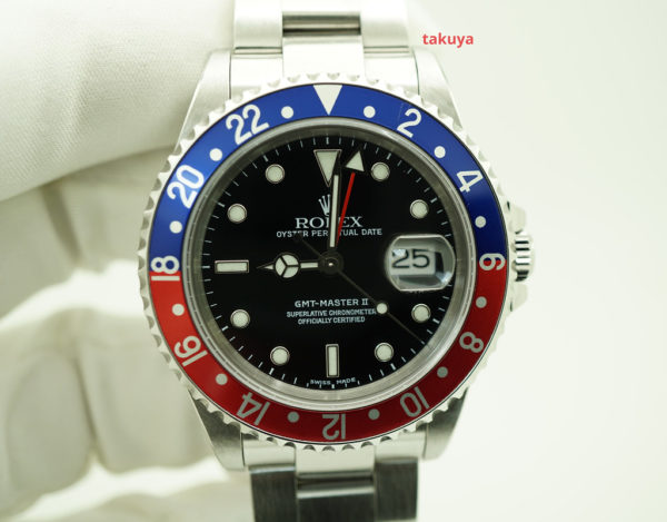Rolex 16710 GMT MASTER II RED/BLUE PEPSI BEZEL K SERIAL LUG HOLES COMPLETE SET