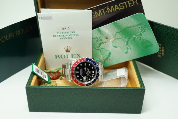 Rolex 16710 GMT MASTER II RED/BLUE PEPSI BEZEL K SERIAL LUG HOLES COMPLETE SET - Image 2