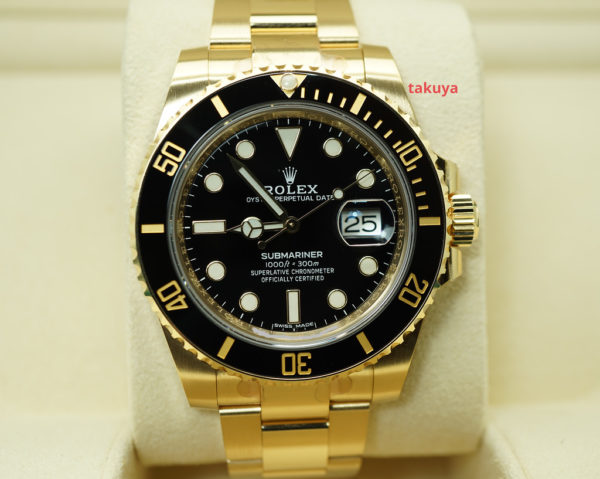 Rolex 116618LN SUBMARINER 18K YELLOW GOLD BLACK DIAL 2019 WARRANTY FULL SET