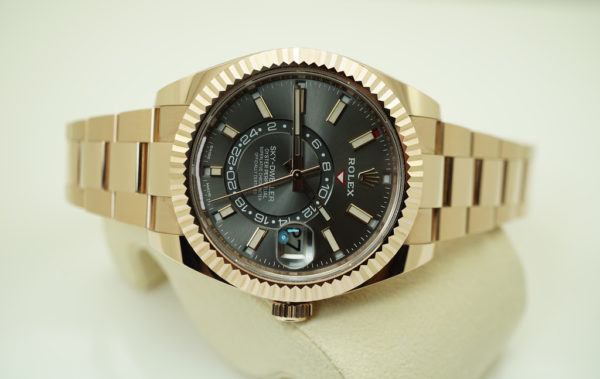 Rolex 326935 SKY-DWELLER 18K ROSE GOLD DARK RHODIUM DIAL 2020 WARRANTY FULL SET - Image 9
