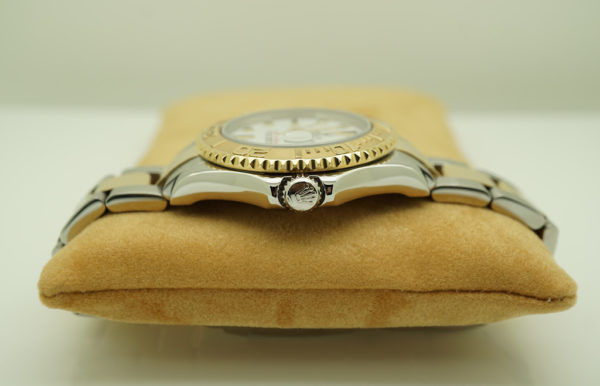 Rolex 68623 MIDSIZE YACHTMASTER 2 TONE 18K YG STEEL WHITE DIAL 35MM BOXES PAPERS - Image 3