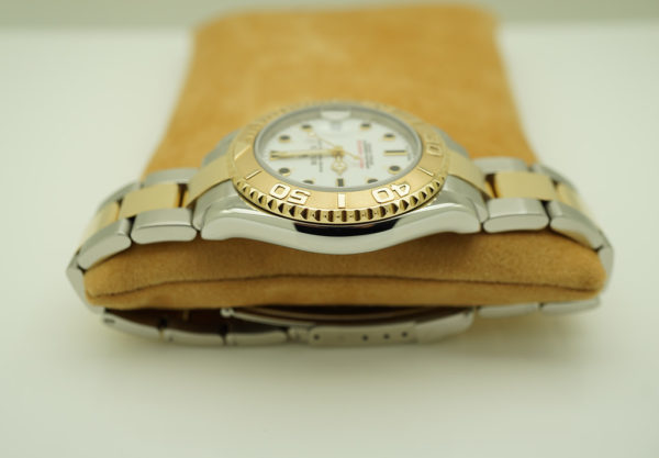 Rolex 68623 MIDSIZE YACHTMASTER 2 TONE 18K YG STEEL WHITE DIAL 35MM BOXES PAPERS - Image 4